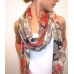 Camoflauge and Flower Bias Cut Print Red Scarf